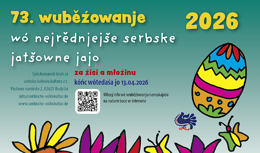Lětak za 73. wuběźowanje wó nejrědnjejše serbske jatšowne jajo (ziśi a młoźina)