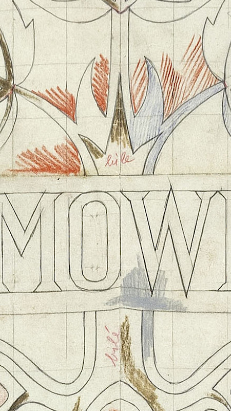 Serbska wuměłcowka Hanka Krawcec jo wenkowny naglěd Domowiny głownje póstajiła. Hyšći źinsa se logo wužywa. © Serbski kulturny archiw pśi Serbskem instituśe