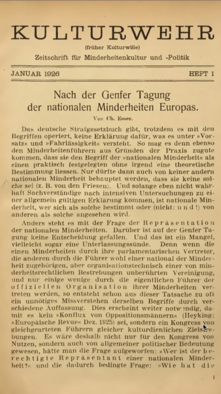 Titelblatt der Zeitschrift 